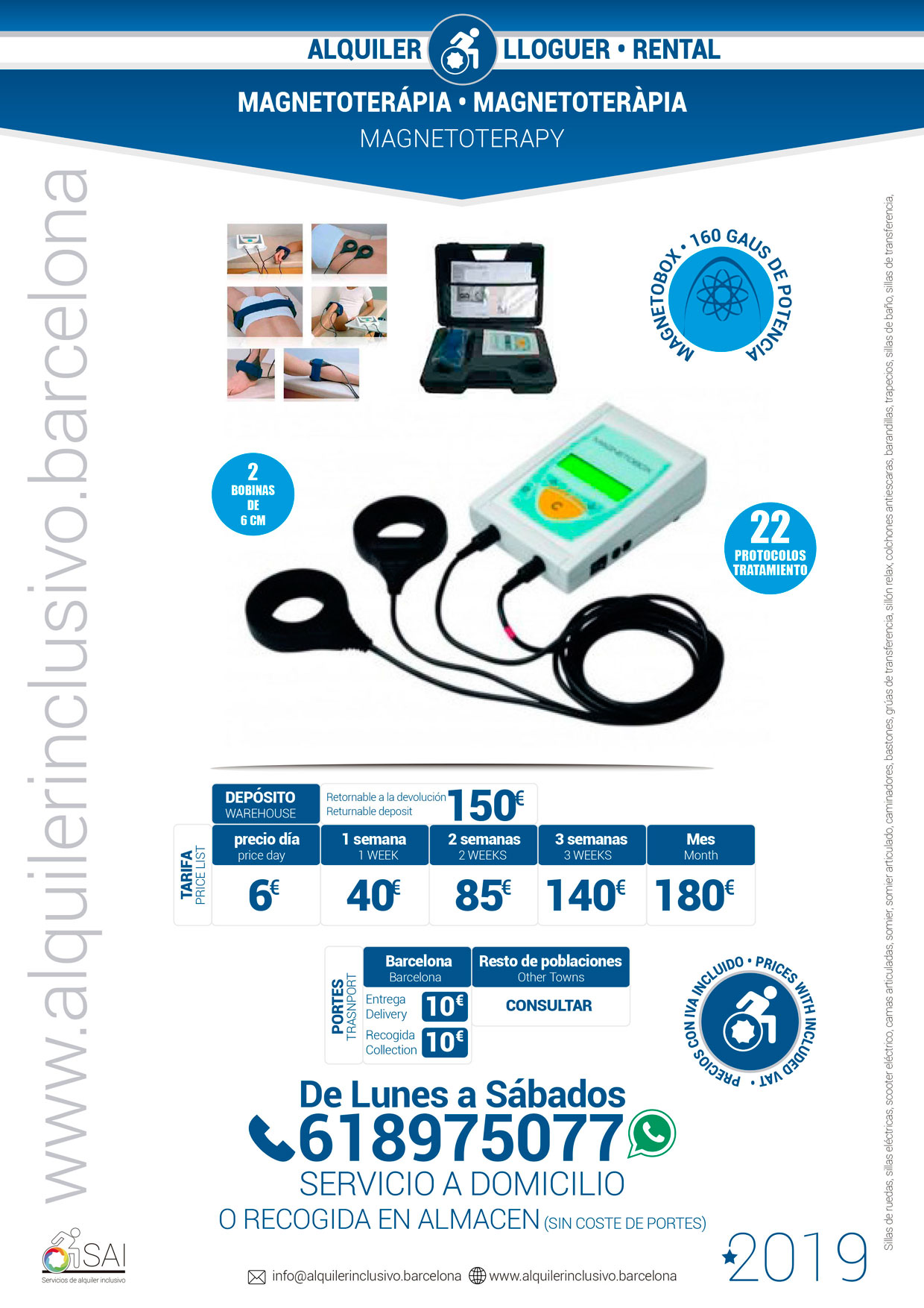 ALQUILER EQUIPO MAGNETOTERAPIA BARCELONA